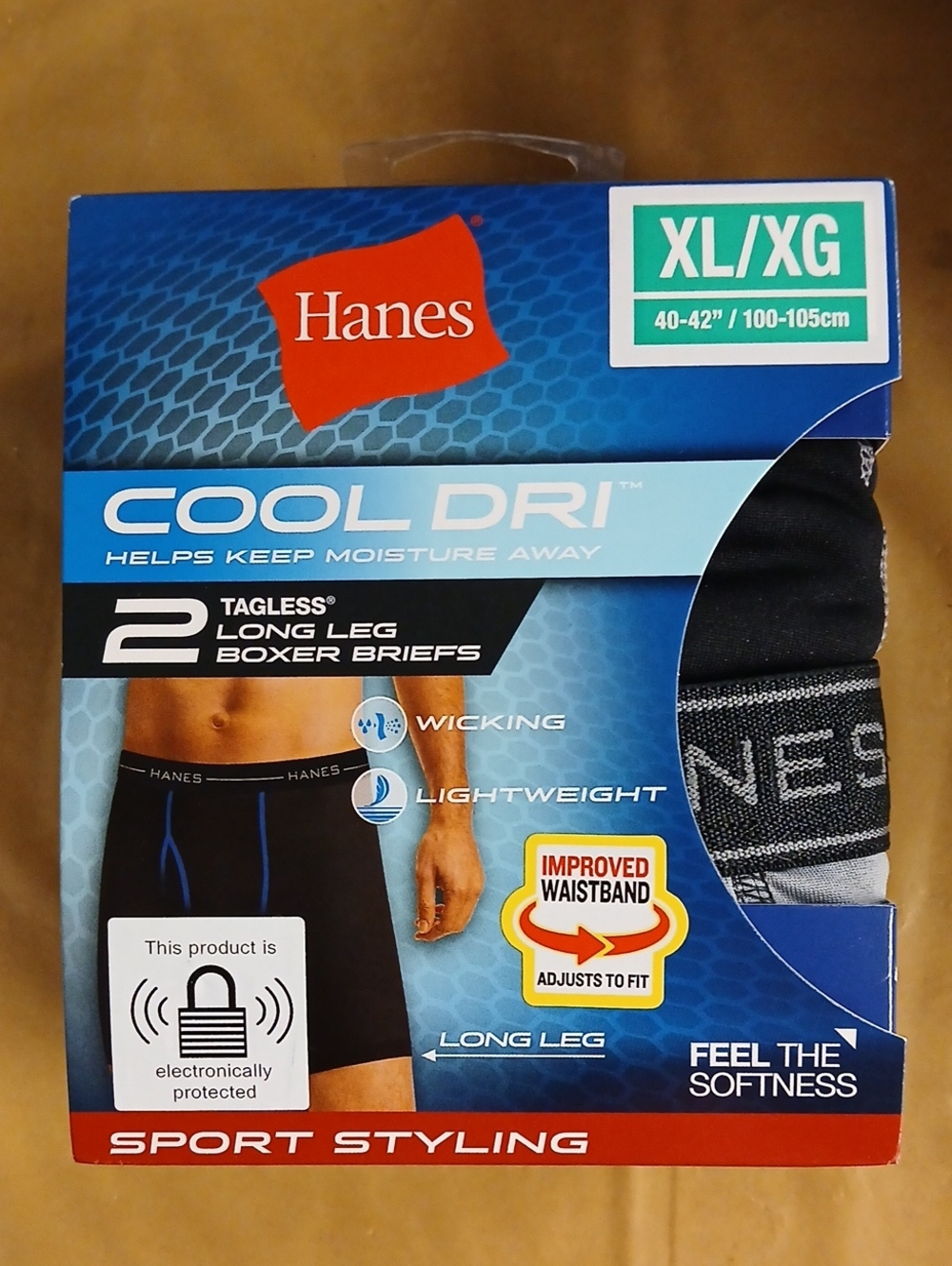 Hanes Cool Dri Black Boxer Briefs - XL